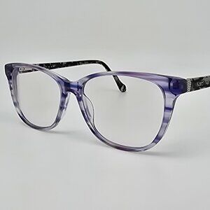 Karen Kane Maize Blue Stripe Cat Eye Eyeglasses Frame w/ Flexhinge 53-15-140